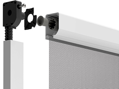 Technische Zeichnung eines Insektenschutz Dachfenster Rollos nach Mass