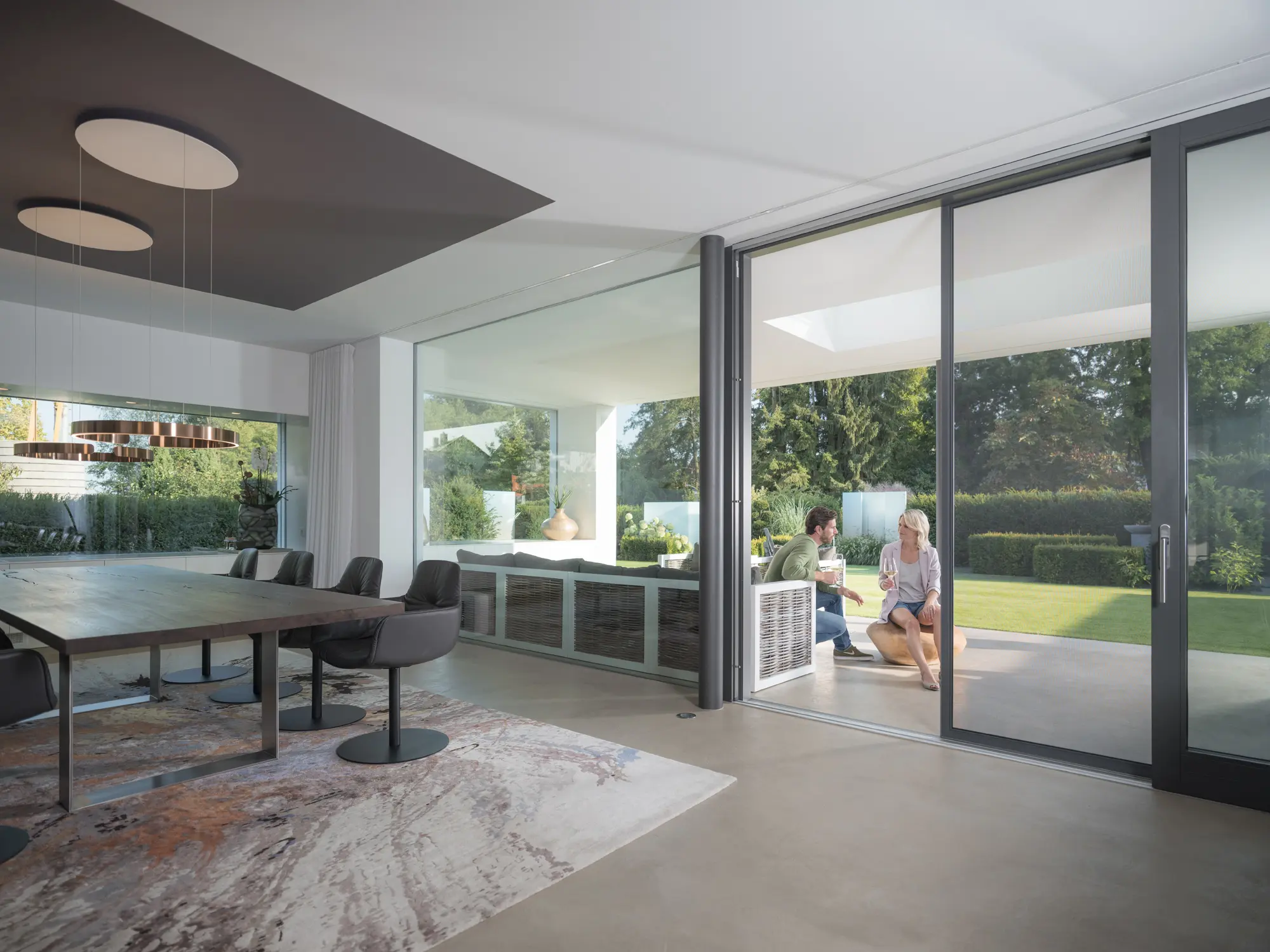 Insektenschutz Aarau mit Schiebetür für Terrasse und Wohnzimmer